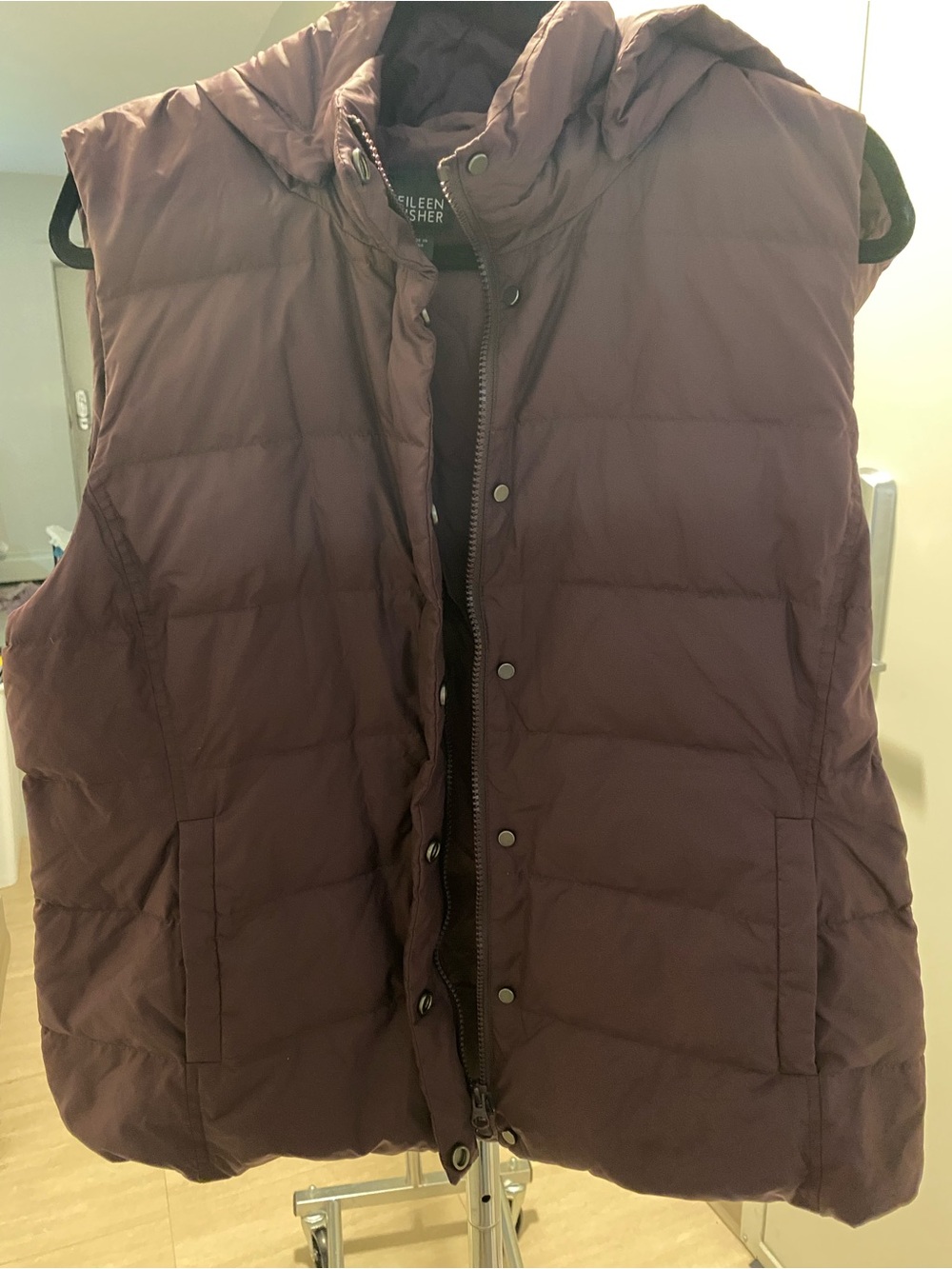Eileen Fisher Quilted Vest in Plum - Picture 4 of 7